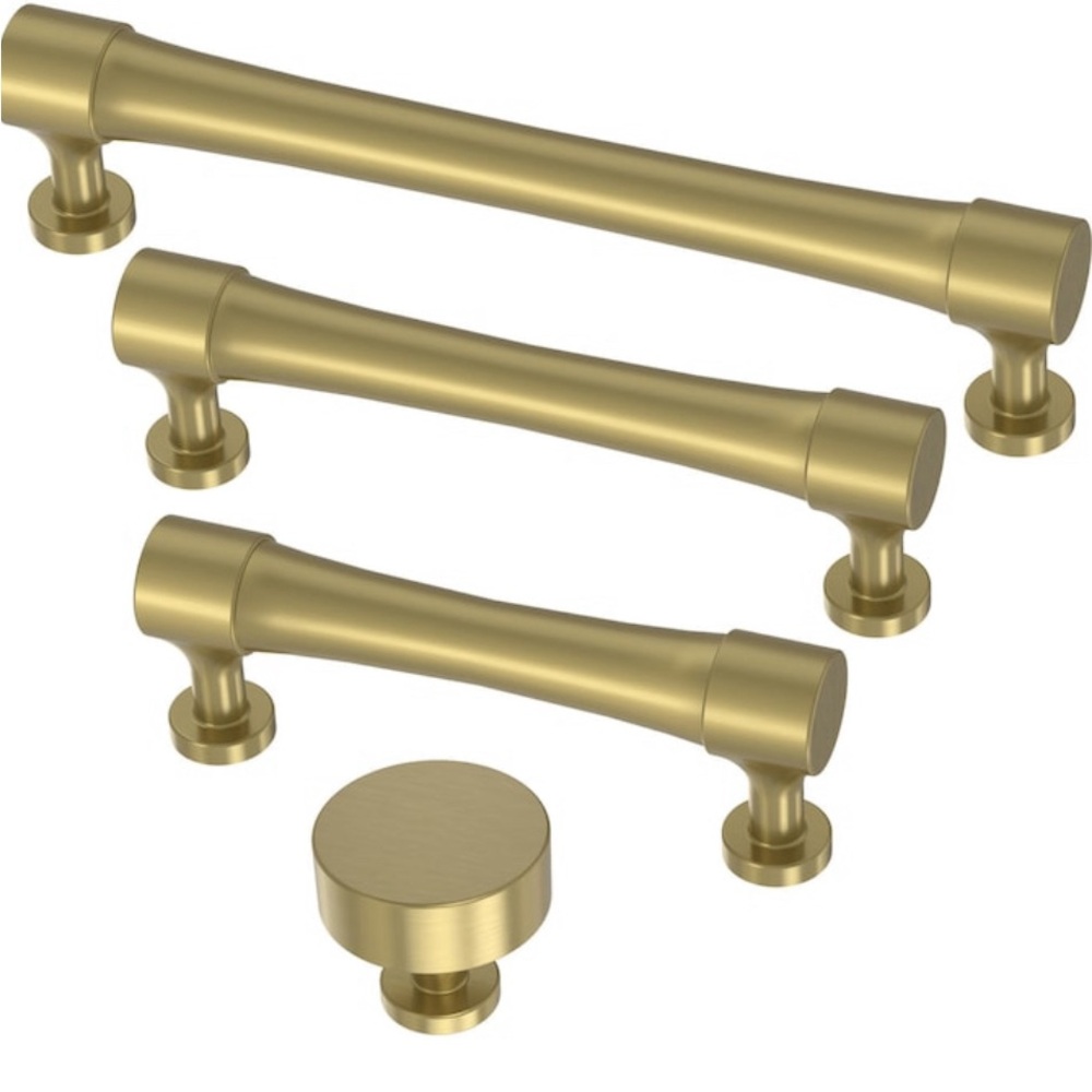 New Brushed brass Flared Crib cabinets pulls 5-1/16” center to center -8